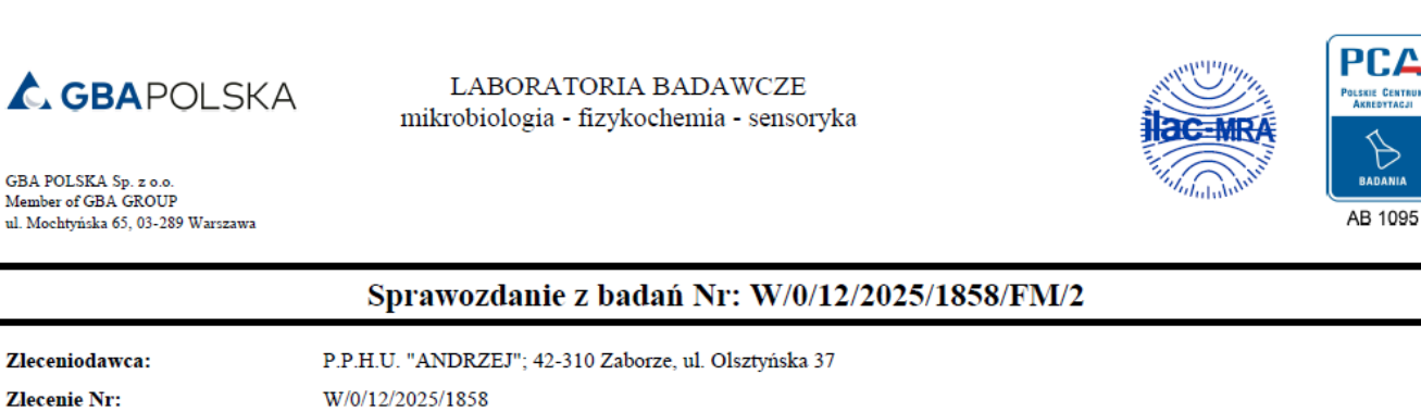 Certyfikat i wyniki badań jakości wody basenowej w Hotelu Jurajski Kryształ
